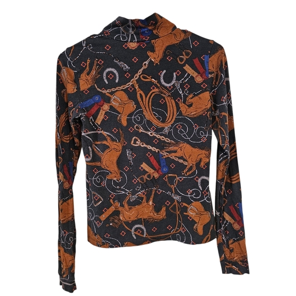 Anthropologie Adventurer Horse Equestrian Western Country Mock Neck Top - Picture 3 of 10